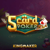5 Card Poker game icon with a fanned poker hand