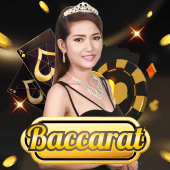 Baccarat A live game icon with a dealer fan of cards