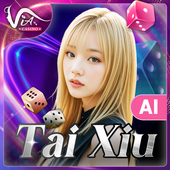 Blockchain Tai Xiu dice game icon with three glowing dice