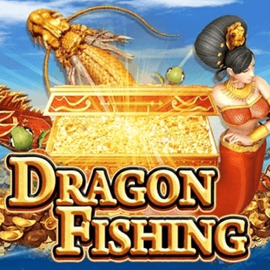 Dragon Fishing game icon with a serpentine water dragon