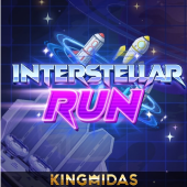 Interstellar Run game icon with a runner on a space track