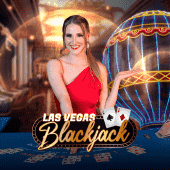 Las Vegas Blackjack game icon with chips and two cards