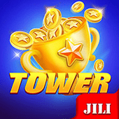 Tower slot icon with a rising block tower